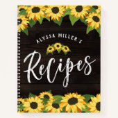 かわいらしひまわり素朴レシピ ノートブック (正面)