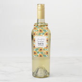 かわいらしひまわり黄色と緑のパターン誕生日 ボトルネックタグ (ボトル)