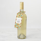 かわいらしひまわり黄色と緑のパターン誕生日 ボトルネックタグ (アングル)