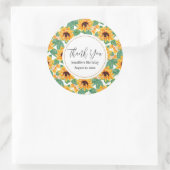 かわいらしひまわり黄色と緑のパターン誕生日 ラウンドシール (バッグ)