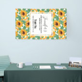 かわいらしひまわり黄色と緑のパターン誕生日 横断幕 (トレードショー)