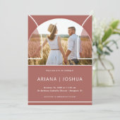 かわいらしほこりっぽいバラアーチ結婚写真 招待状 (スタンド正面)