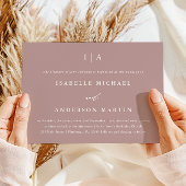 かわいらしほこりっぽいバラモノグラム結婚写真 招待状