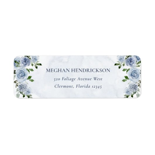 かわいらしほこりっぽい青い水色の花 ラベル (正面)