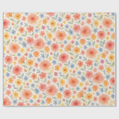 かわいらしみすぼらしいシックフランスのフローラアートパターン ラッピングペーパー (フラット)