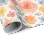 かわいらしみすぼらしいシックフランスのフローラアートパターン ラッピングペーパー (ロールコーナー)