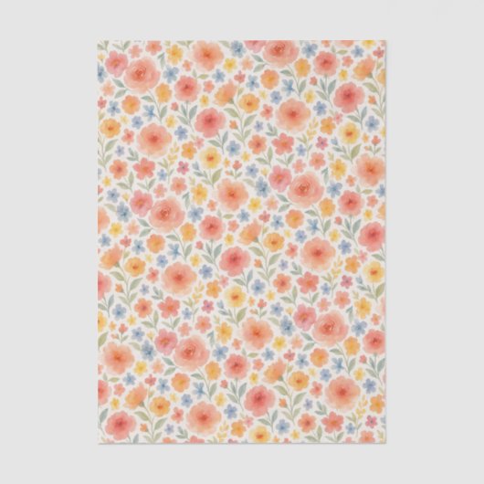 かわいらしみすぼらしいシックフランスのフローラアートパターン 薄葉紙 (正面)