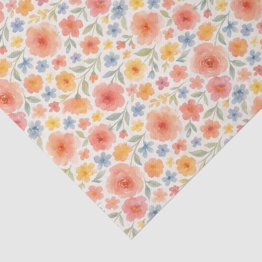 かわいらしみすぼらしいシックフランスのフローラアートパターン 薄葉紙 (詳細)