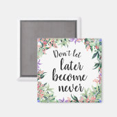 かわいらしやる気を起こさせる引用文水色フローラ マグネット (正面/裏面)