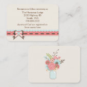 かわいらしアイボリーコテージシック結婚ズ情報カード エンクロージャーカード (正面/裏面)