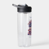 かわいらしアンティーク山積みの帳簿とヴィンテージバラ ウォーターボトル (右面)