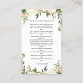 かわいらしアンティーク白フローラ金ゴールドフレーム祈りの言葉カード 名刺 (裏面)