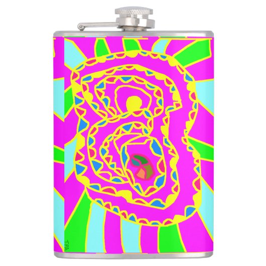 かわいらしアートパットルモザイク フラスク (正面)