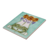 かわいらしアールヌーボーバラアンティーク再現 タイル (側面)