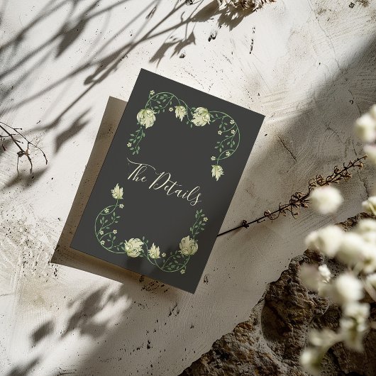 かわいらしアールヌーボー白い花ザ詳細 エンクロージャーカード