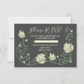 かわいらしアールヌーボー花rsvp card 出欠カード (正面)