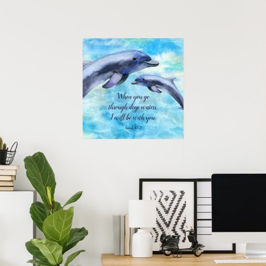 かわいらしイルカ ポスター (ホームオフィス)