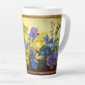 かわいらしインコと野花 カフェラテマグ (右アングル)