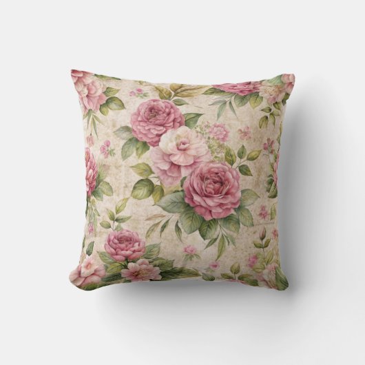 かわいらしインスパイアヴィンテージ花柄 クッション (正面)