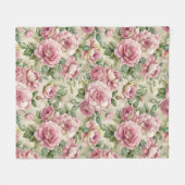 かわいらしインスパイアヴィンテージ花柄 フリースブランケット (正面(横))