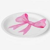 かわいらしインピンクボウブライダルシャワー紙プレート ペーパープレート (アングル)