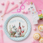 かわいらしイースターバニー&ワインリース紙プレート ペーパープレート (パーティー)