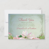 かわいらしウィンターパイン&ポインセチアサンキューカード サンキューカード (正面)