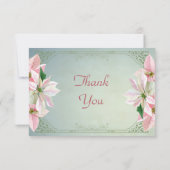 かわいらしウィンターパイン&ポインセチアサンキューカード サンキューカード (裏面)