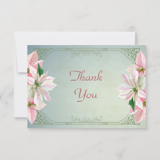 かわいらしウィンターパイン&ポインセチアサンキューカード サンキューカード (裏面)