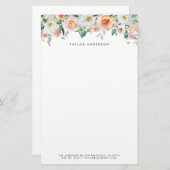 かわいらしウォーターカラーガーデンバラガーランドカスタム 便箋 (正面/裏面)