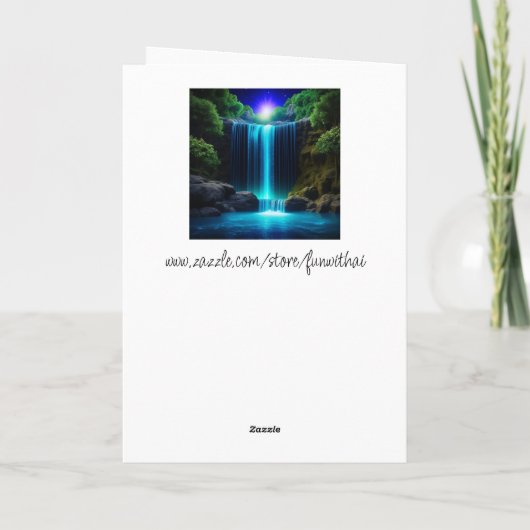 かわいらしウォーターフォートアットナイト平和的誕生日 カード (裏面)