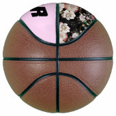 かわいらしエレガントガーリーシックなピンクのフローラ バスケットボール (右)