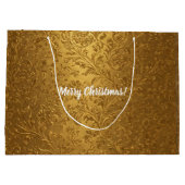 かわいらしエレガントビクトリアン金ゴールドフローラ ラージペーパーバッグ (裏面)