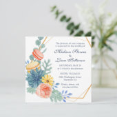 かわいらしエレガントフローラ多血マカ結婚ロン 招待状 (スタンド正面)