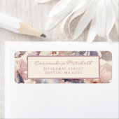 かわいらしエレガントフローラ赤面差出人住所 ラベル (インサイチュ)