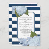 かわいらしエレガントモダンストライプフローラ 招待状 (正面/裏面)