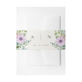 かわいらしエレガントモノグラムイニシャル結婚フローラ 招待状ベリーバンド (正面例)