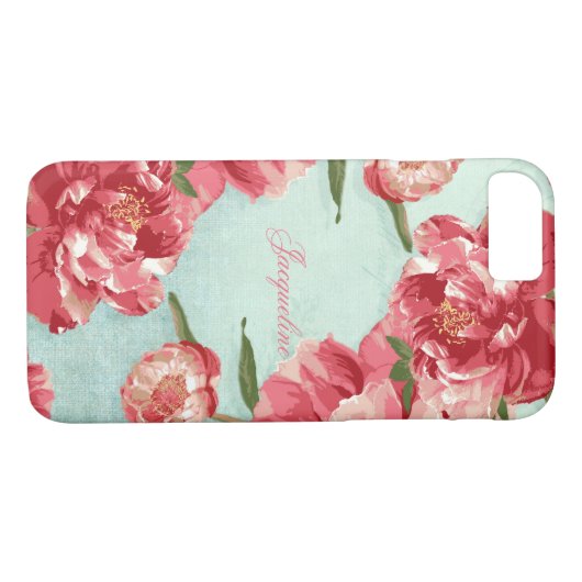 かわいらしエレガントレトロ花スタイリッシュの白い顔 Case-Mate iPhoneケース (裏面(横))