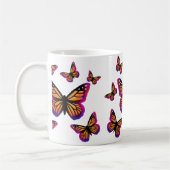 かわいらしエレガント水色の蝶 コーヒーマグカップ (左)