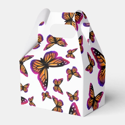 かわいらしエレガント水色の蝶 フェイバーボックス (裏面サイド)