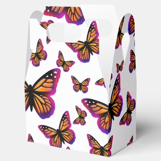 かわいらしエレガント水色の蝶 フェイバーボックス (オープン)