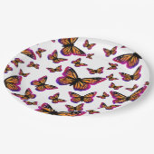 かわいらしエレガント水色の蝶 ペーパープレート (アングル)