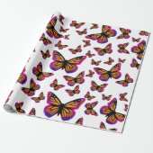 かわいらしエレガント水色の蝶 ラッピングペーパー (アンロールド)