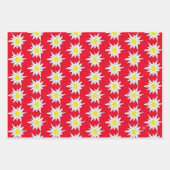 かわいらしエーデルワイス模様ラッピング紙シート ラッピングペーパーシート (正面)