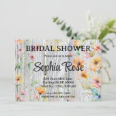 かわいらしオレンジワイルドフラワー素朴ブライダルシャワー 招待状 (スタンド正面)