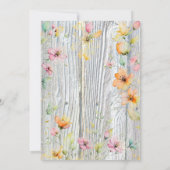 かわいらしオレンジワイルドフラワー素朴ブライダルシャワー 招待状 (裏面)