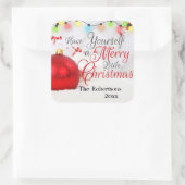 かわいらしオーナメントリッメリートルクリスマスカスタム スクエアシール (バッグ)