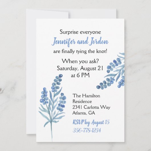 かわいらしカジュアル結婚式招待状 招待状 (正面)