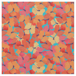 かわいらしカスタムRed Field Poppies on Sky Blue Fabric ファブリック