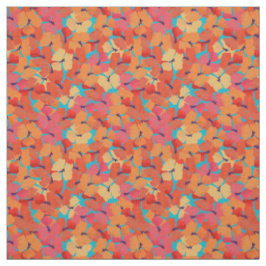 かわいらしカスタムRed Field Poppies on Sky Blue Fabric ファブリック